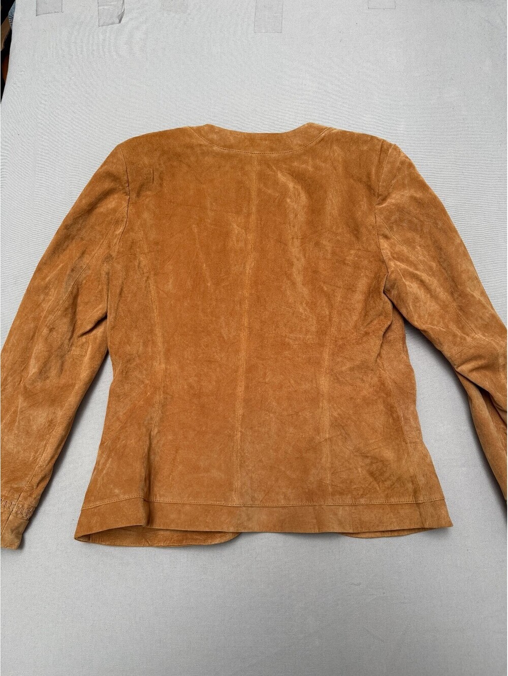 Vintage Terry Lewis Womens Suede Leather Jacket Camel - S - Picture 5 of 7